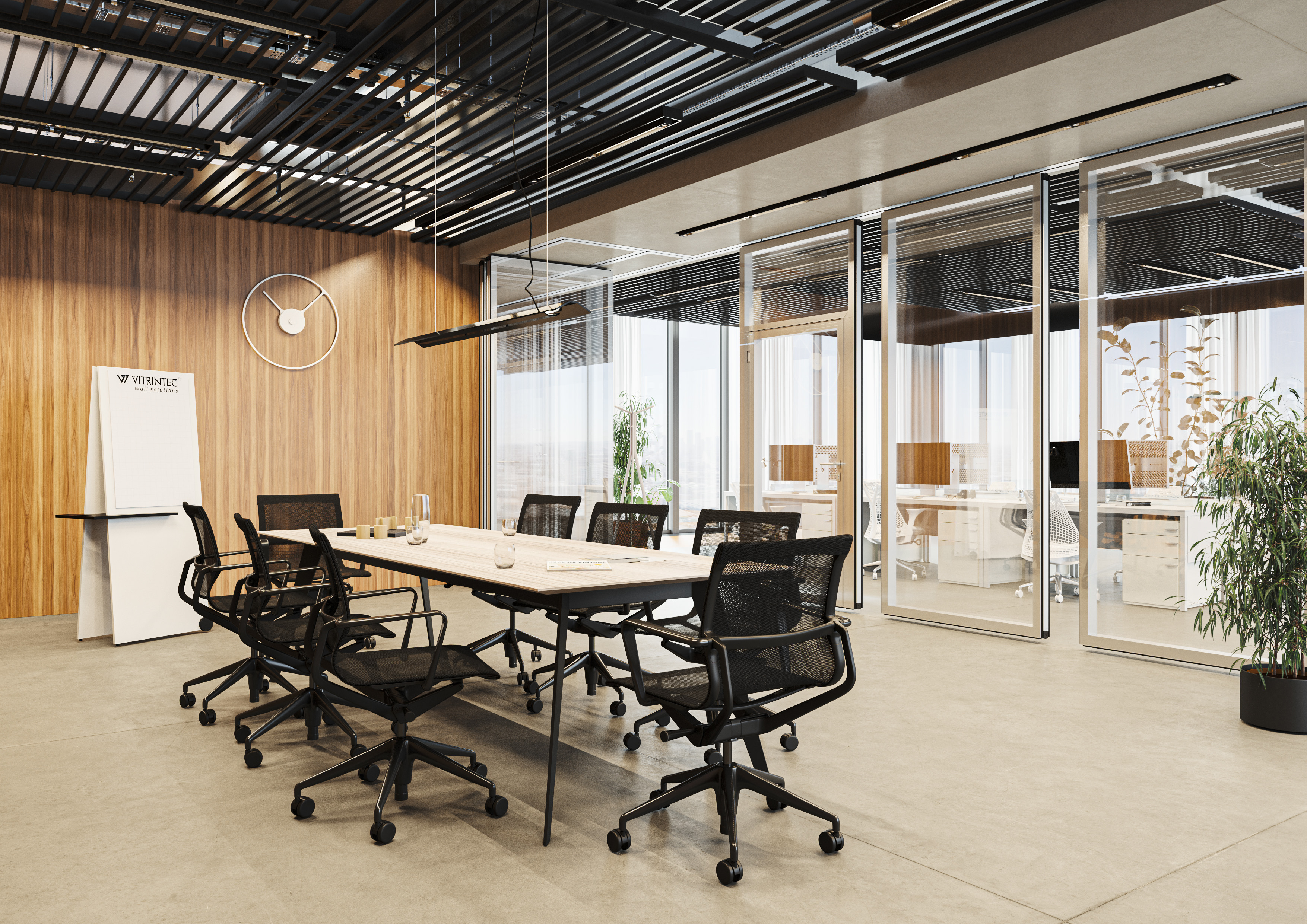 Ściana mobilna ZigZak w biurze - widok otwarty